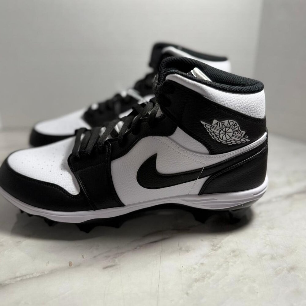 Jordan 1 TD Cleat 2023 Mid Black White Size 12 - | NWOB - Picture 4 of 10